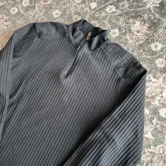 2000s Point Zero Charcoal Ribbed Quarter-Zip Top - Picture 2 of 5